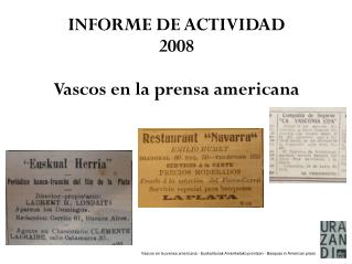 Vascos en la prensa americana - Euskaldunak Ameriketako prentsan - Basques in American press
