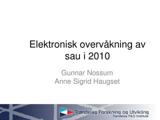 Elektronisk overvåkning av sau i 2010