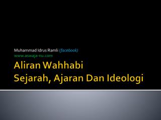 Aliran Wahhabi Sejarah, Ajaran Dan Ideologi