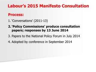 Labour’s 2015 Manifesto Consultation