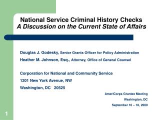 National Service Criminal History Checks A Discussion on the Current State of Affairs