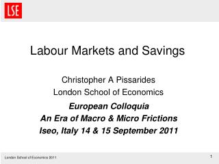 Labour Markets and Savings