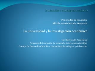 La universidad y la investigación académica