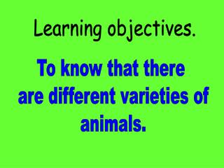 Learning objectives.