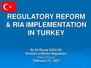 REGULATORY REFORM &amp; RIA IMPLEMENTATION IN TURKEY