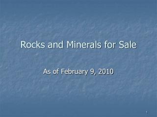 Rocks and Minerals for Sale