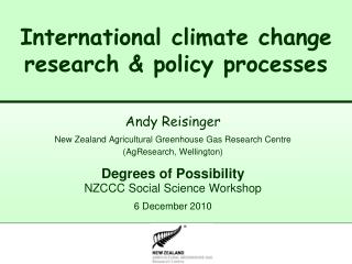 International climate change research &amp; policy processes