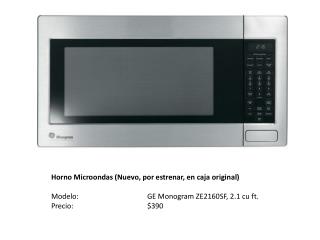 Horno Microondas (Nuevo, por estrenar, en caja original)