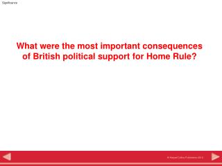What were the most important consequences of British political support for Home Rule?