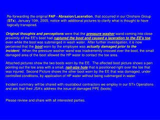 Incident summary will be shared with roustabout contractors we employ in our STx Operations and ask that their JSA's add