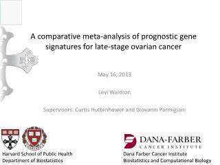 A comparative meta-analysis of prognostic gene signatures for late-stage ovarian cancer