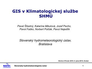 GIS v Klimatologickej službe SHMÚ