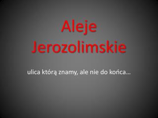 Aleje Jerozolimskie