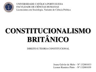CONSTITUCIONALISMO BRITÂNICO