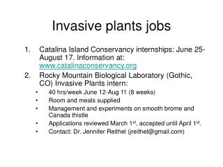 Invasive plants jobs