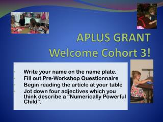 APLUS GRANT Welcome Cohort 3!