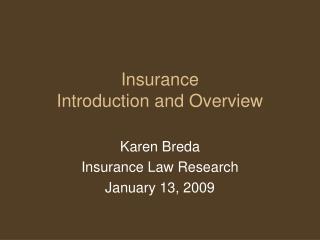 Insurance Introduction and Overview