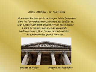 JOYAU PARISIEN : LE PANTHEON