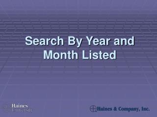 Search By Year and Month Listed