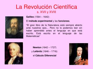 La Revolución Científica s. XVII y XVIII