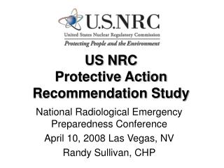 US NRC Protective Action Recommendation Study