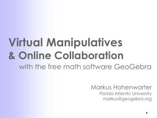Virtual Manipulatives &amp; Online Collaboration