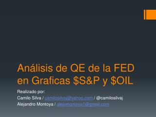 Análisis de QE de la FED en Graficas $S&amp;P y $OIL