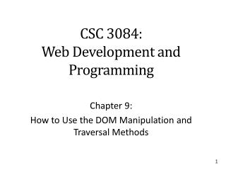 CSC 3084: Web Development and Programming