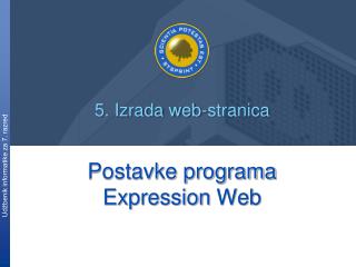 Postavke programa Expression Web