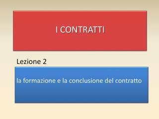 I CONTRATTI