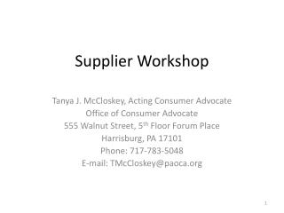 Supplier Workshop