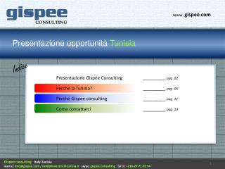 Presentazione opportunità Tunisia