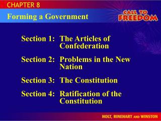 Section 1:	The Articles of 				Confederation