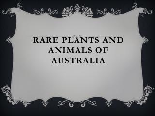 Rare plants and animals of Australia