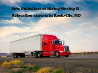 Few Guidelines of Hiring Moving & Relocation experts in Rock