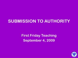 SUBMISSION TO AUTHORITY