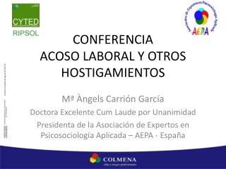 CONFERENCIA ACOSO LABORAL Y OTROS HOSTIGAMIENTOS