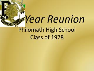 30-Year Reunion Philomath High School Class of 1978