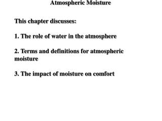 Atmospheric Moisture
