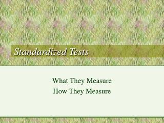 Standardized Tests