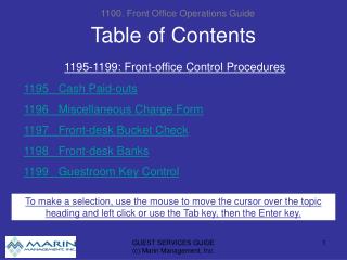 Table of Contents