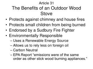 Article 31 The Benefits of an Outdoor Wood Stove