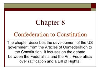 Chapter 8 Confederation to Constitution