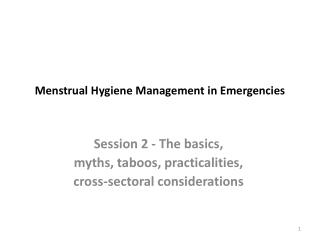 Menstrual Hygiene Management in Emergencies