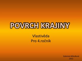 POVRCH KRAJINY