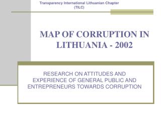 MAP OF CORRUPTION IN LITHUANIA - 2002