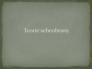 Teorie sebeobrany