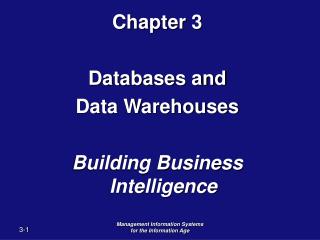 Chapter 3 Databases and Data Warehouses Building Business Intelligence