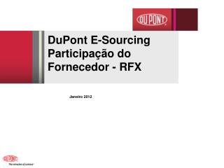 DuPont E-Sourcing Participação do Fornecedor - RFX