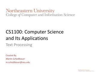 CS1100: Computer Science and Its Applications